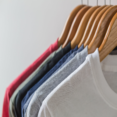 Colorful blank t-shirts.
